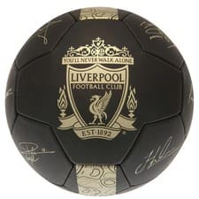 Image of Liverpool FC Official Phantom Crest Black & Gold Signature Football Size 5 LFC
