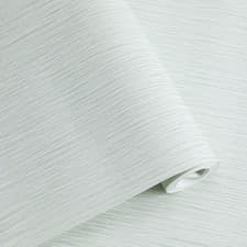 Image of Embossed Glitter Wallpaper Metallic Silver Striped Flocking Plain Wall Paper
