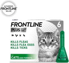 Image of FRONTLINE Spot On Plus Flea & Tick Treatment For Cats And Ferrets 6 Pipettes UK.
