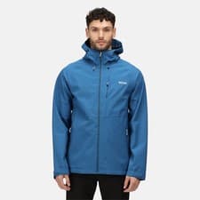 Image of Regatta Mens Britedale Waterproof Jacket Hooded Torch Blue Rain Coat RRP 120