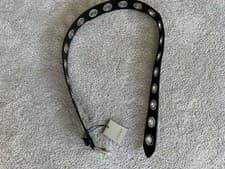 Image of All Saints Black/Silver Leather Eyelet Belt Size S/M BNWT