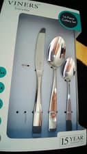 Image of Viners Everyday 16 Piece Cutlery Set. Purity. Missing 1 fork. 18/0 Stainless.New