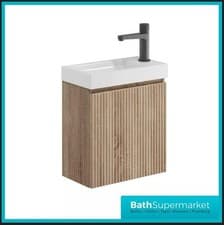 Image of Compact Bathroom Vanity Unit & Basin Sink Cloakroom 400mm Wall Hung