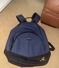 Image of Samsonite Navy Blue & Black Laptop Backpack - Yellow Interior - Multiple Pockets