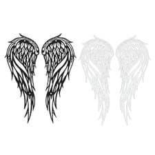 Image of Pair of Angel Wing Wall Art Sculpture Vintage Poster Decor Ornament for