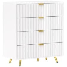 Image of HOMCOM Chest of Drawers with 4 Drawers for Bedroom, Living Room, White