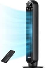 Image of 28Db Silent Tower Fan, 25 Ft/S Velocity Electric Cooling Fan with Remote, 90° Os