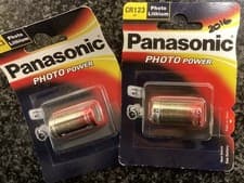 Image of PANASONIC CR123 123 CR123A 3V Lithium Photo Camera Batteries *EXPIRED 2016 X 2