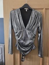 Image of Metallic Silver Bodysuit
