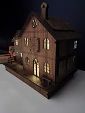 Image of Wooden Christmas Advent Calendar House