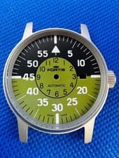 Image of Fortis Flieger Cockpit Complete Kit New Black/Green Dial 40mm Case 595.10.46.1
