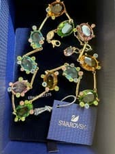 Image of Swarovski Gema Necklace Mixed cuts Multicoloured, Gold-tone plated