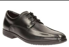 Image of Clarks Boys School Shoes Black Leather Willis Lad Smart Lace Up Shoes Size 4 G
