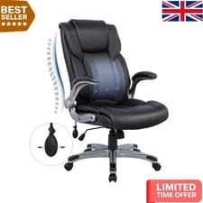 Image of Black Ergonomic Office Chair with Heavy-Duty Support - BIFIMA Certified Comfort