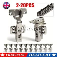 Image of 20X Soft Close Kitchen Cupboard Cabinet Door Hinges Slow Shut Full overlay 35mm-
