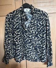 Image of Ba&sh Navy White Long Sleeve Blouse, Size Small. New Without Tags
