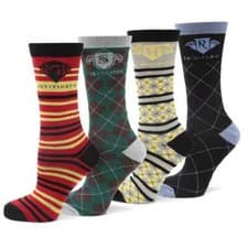 Image of Harry Potter Hogwarts House Men's Crew Socks 4 Pack Gift Set One Size