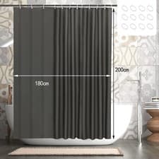 Image of Dark grey shower curtain thicker weighted bottom waterproof For Home Hotel