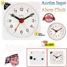 Image of Acctim Ingot Mini Alarm Clock Quartz Movement Bedside Analog Pocket Travel Clock