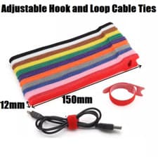 Image of Adjustable Releasable Reusable Hook And Loop Cable Ties, Cable Tidy Strap Colors