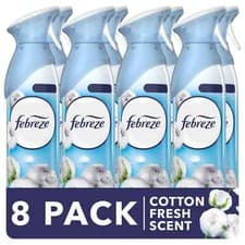 Image of 8X Febreze Air Freshener for Room Spray & Bathroom, Cotton Fresh, 185ML