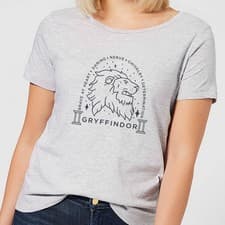 Image of Harry Potter Gryffindor Linework Women's T-Shirt - Grey
