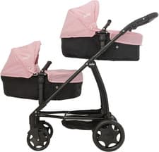 Image of Joie Junior Evalite Twin Pushchair | Pink & Black Double Pushchair | Double Doll