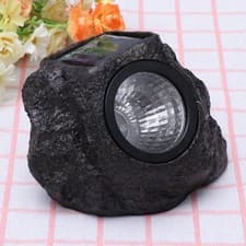 Image of Stone Effect Solar Garden Rocks Glow for Landscaping Outdoor Stake