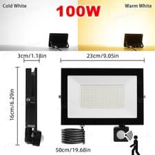 Image of Outdoor LED Floodlight PIR Motion Sensor Garden Outside Flood Security Lights