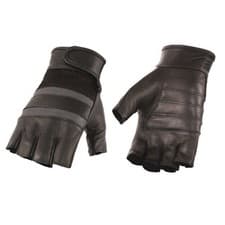 Image of Milwaukee Leather MG7548 Men’s Leather & Mesh Fingerless Gloves w/ Reflective