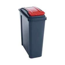 Image of VFM Recycling Bin with Lid 25 Litre Red 384285