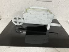 Image of Small Wooden Wheelbarrow Planter Shabby Chic Lined Herbs/Flowers L38cm