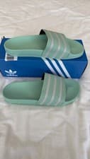 Image of Adidas Adilette Men’s Slides — Blush Green — Size 12 — BNIB — Rare Colour