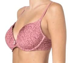 Image of Hunkemoller Padded Plunge Flirt Bra Foxglove Giselle Animal print Size 34D