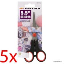 Image of 5 X 5.5" STAINLESS STEEL SCISSORS PLASTIC HANDLES GRIP 14CM HOME OFFICE