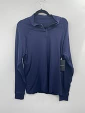 Image of NWT Fabletics Performance Quarter-Zip Top Men's Medium Navy Blue Long-Sleeve