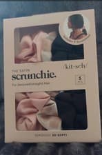 Image of NEW Kitsch The Satin Scrunchie For Textured/Straight Hair 5 Pieces Sleep Womens