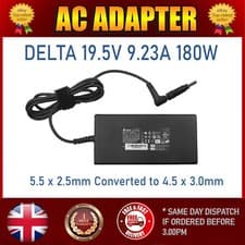 Image of FOR MSI KATANA GF66 180W (19.5V, 9.23A) DELTA AC ADAPTER CHARGER 4.5MMX3.0MM PIN