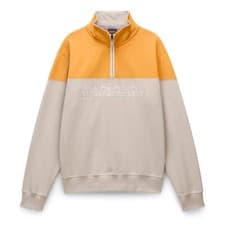 Image of Napapijri Saturnia French Terry 1/2 Zip Sweatshirt Feather Gray Medium XL