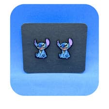 Image of Adorable Disney Inspired Stitch & Surfboard Stitch Stud Earrings - Lilo & Stitch