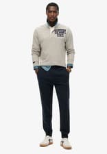 Image of Superdry Joggers Tracksuit Bottoms Essential Logo Cotton Joggers Navy Blue