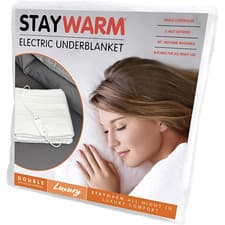 Image of Lloytron STAYWARM Luxury Electric Underblanket Double 120x107cm White NEW