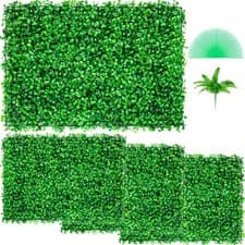 Image of Artificial Boxwood Panel Boxwood Hedge Wall Panels 4pcs 24X16" Garden Decor DIY