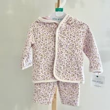 Image of Little Planet by Carters Baby Girls 3M Quilted Organic Cotton Floral Jacket Set