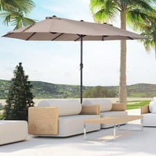 Image of 4.6M Garden Parasol Double-Sided Sun Umbrella Shelter for Outdoor Patio Market