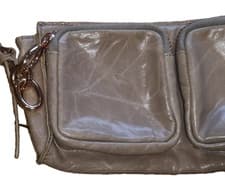 Image of Ted Baker soft leather, tan colour cross body bag, with gold colour accessories