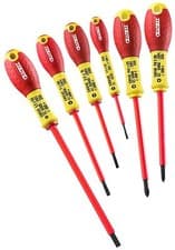 Image of Expert by Facom E160910 6 Piece VDE Insulated Screwdriver Set – Made in France