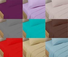 Image of 100% Egyptian Cotton Flat BED SHEET ~PERCALE 200 THREAD COUNT for THICK MATTRESS
