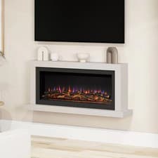Image of Flare Elyce Grande 2kW Wall Mounted Electric Fireplace Cream LED Remote Heater