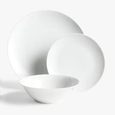 Image of Dinner Set Plate Bowl Porcelain White Coupe Microwave Dishwasher Safe Mother Day